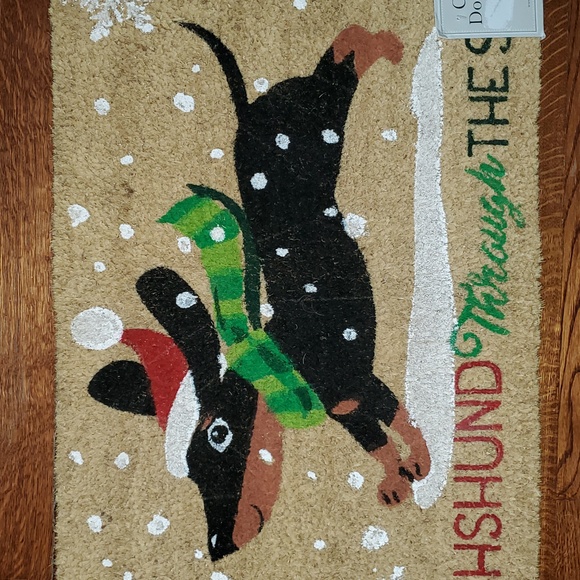 DII Seasonal Coir Doormat - Dashund Through The Snow - Picture 3 of 6